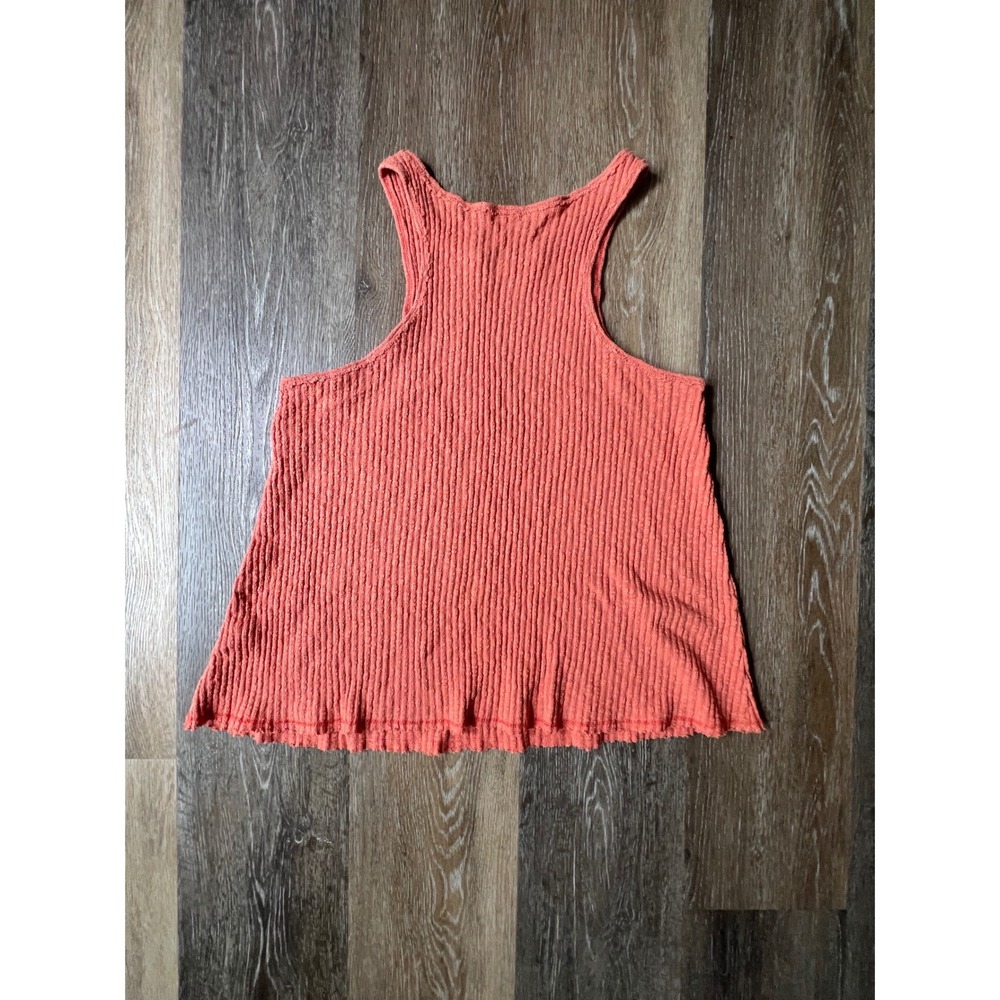 BKE Tank Top Women Large Coral Ribbed High Neck Racerback Flowy Knit - Picture 5 of 6